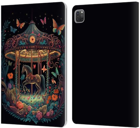 Head Case Designs Offizielle JK Stewart Karussell Dark Knight Garden Grafiken Leder Brieftaschen Handyhülle Hülle Huelle kompatibel mit Apple iPad Pro 11 2020/2021 / 2022