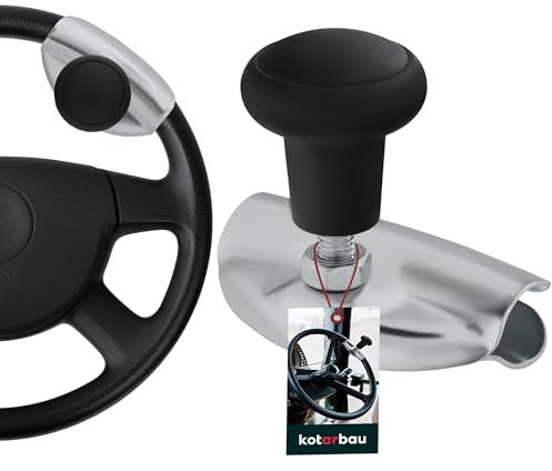 KOTARBAU® Lenkhilfe Lenkradknauf Universal Schwarz Aluminium ⌀ 5 cm Lenkknauf Traktor Lenkradknopf Lenkradknauf Traktor Lenkrad Knüppel