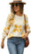 HEYPORK Damen Herbst Winter Warm Bequem Pullover Casual Mode Strickjacke Strickpullover Frauen Bedruckte Pullover Blume Pullover(Aprikose, XL)
