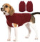Katzinst Hundepullover,Hundepullover Mittelgroße Hunde,Strickwaren Pullover Hund, Dickes Material Pullover Haustiermantel für Winter, Fleece Hund Pullover für Beagle,Border Collie,Rot,XL