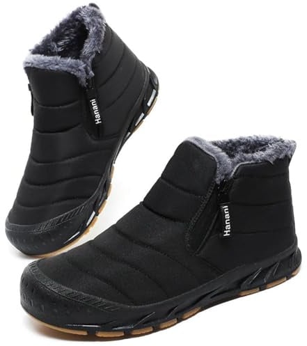 Hanani Winterschuhe Herren Winterstiefel Schneestiefel Warm Gefüttert Schneestiefel Wanderschuhe Damen Rutschfest Trekkingschuhe Wanderstiefel Stiefel