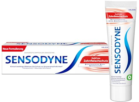 Sensodyne MultiCare Zahnfleischschutz Zahncreme, tägliche Zahnpasta mit Fluorid, bei schmerzempfindlichen Zähnen, 75ml
