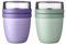 Mepal | Lunchpot Ellipse Mixed | Vivid Lilac + Nordic Sage | Müslibecher to go | Unterteilung für Joghurt & Müsli | 500 ml + 200 ml | Geeignet für Gefrierschrank, Mikrowelle & Spülmaschine