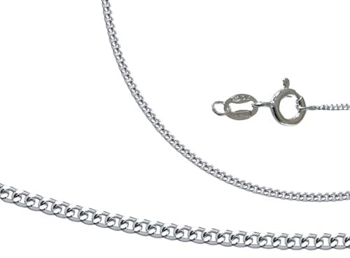 E47 Halskette Damen Silber 925 - Filigrane Silberkette Damen Panzerkette - 1,2mm dicke Kette - 45cm, 50cm, 55cm lang - Zeitlose Geschenke für Frauen (45 cm)