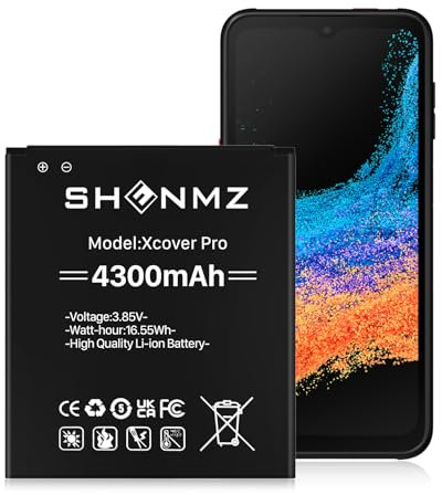 Akku für Galaxy Xcover Pro,4300mAh Ersatzakku für Galaxy XCover 6 Pro EB-BG736BBE/Xcover Pro EB-BG715BBE G715F GH43-04993A SM-G715 Akku