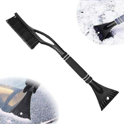 2 in1 Schneebesen Auto Ausziehbar, Eiskratzer Auto mit Besen, Schneebesen Auto Teleskop, 60cm Lang mit Wärmendem, Rutschfestem Griff, Stabiler Scheibenkratzer Auto Schneebesen Auto Lackschonend(B)