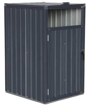 sweeek - Cache Poubelle Gris en Acier galvanisé. 1 Place L 73 x P 82 x H 124 cm