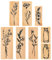 SHUOHONG 8 Stück Holzstempel, Vintage DIY Tagebuch Stempel, Blumen und Pflanzen Stempelset zum Basteln, Flaschenmotiv und Hochzeit Deko