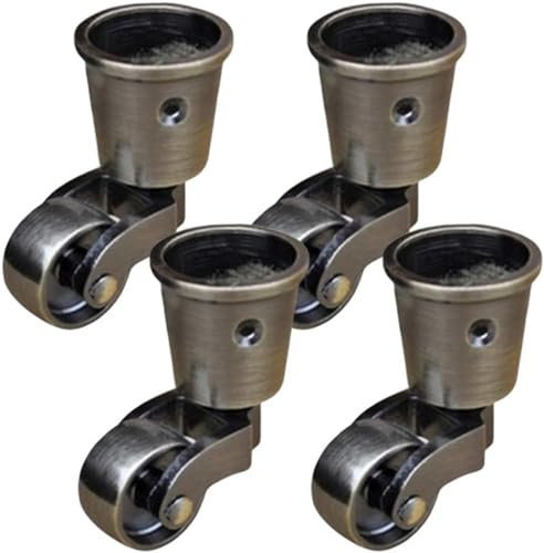 Set mit 4 Vintage-Kupfer-Lenkrollen, Lenkrolle, Klavier-Kupferrollen, Möbelrollen, Stuhlrolle, 25 mm Durchmesser