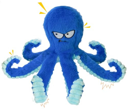 Chongqile Quietschende Hundespielzeuge- Plüsch Plüsch Plüschtiere für große Welpen- Oktopus geformte Spielzeug, um sie beschäftigt zu halten- Outddor für Indoor Play- Tug of War Game