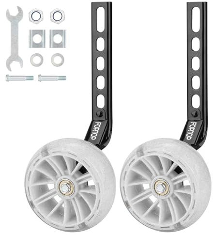 FORTOP Paire de roues d'entraînement de vélo, arrière robuste avec stabilisateurs pour enfants, garçons et filles, vélos à vitesse unique avec 30,5 cm, 30,5 cm, 30,5 cm, 30,5 cm, 16 cm, 18 cm, 20