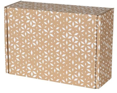 Paxit - Faltkarton mit Weißem Geometrischem Aufdruck, 20 Stück Set, Geschenkkarton Hochwertiger Karton, Versandkarton Faltschachtel, Kartons Versand, Verpackungskartons, Karton Box - 335x230x100 mm