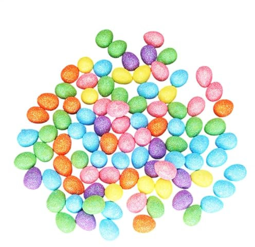 Huehkir Minis-Ostereier, Ostern Deko Eier, Miniatur Ostereier Pastell, Niedliche Künstliche Bunte Kleine Eier, Ostereier zum Basteln Kleine Schaumeier zum Bemalen, Gesprenkeltes Schaumstoff-Osterei
