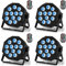 Erreyht 4 PCS RGBW Rechargeable Par LED Sans Fil, 12 LED Batterie Par Lumière avec Télécommande et Timing, Éclairage de Scène Par 4-15 Heures pour DJ fête Bar Noël Mariage Disco Events