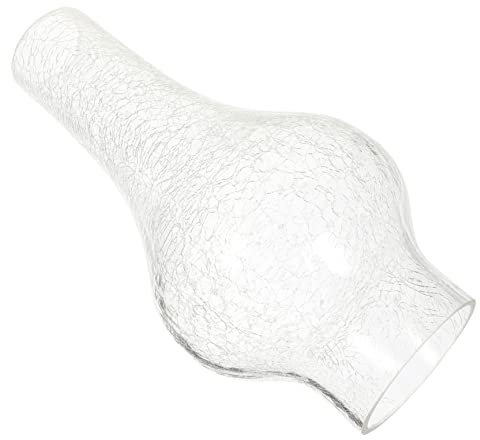 Homoyoyo Öllampenkamin Aus Glas Mit Rissiger Textur Winddicht Passend Für Petroleumlampen Schutzhülle Ersatzteil Retro Design