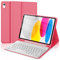 WAVATA Funda con Teclado para iPad 10ª Generación 2022/ A16 11 Pulgadas 2025, Teclado Bluetooth Desmontable para iPad 10.9 Pulgadas A2696/A2777/A2757, Español– Rosa Oscuro