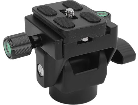 Monopod Tilt Head, Aluminiumlegierungstativkopf mit Schnellveröffentlichungsplatte für Vogelbeobachtungsfotografie, Präzise Selbstbilanz -Einstellung Kamera -Werkzeug für DSLR,