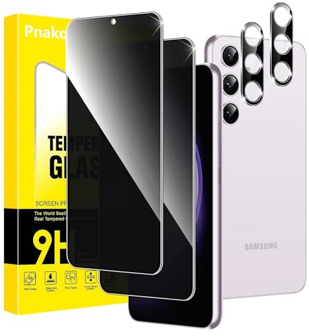 Pnakqil Verre Trempé Anti Espion pour Samsung Galaxy S23+/S23 Plus 5G Protection Ecran avec Protecteur Objectif Camera,Vitre Trempe Privacy Film avec Angle de Confidentialité 28 Degrés,2+2 pièces
