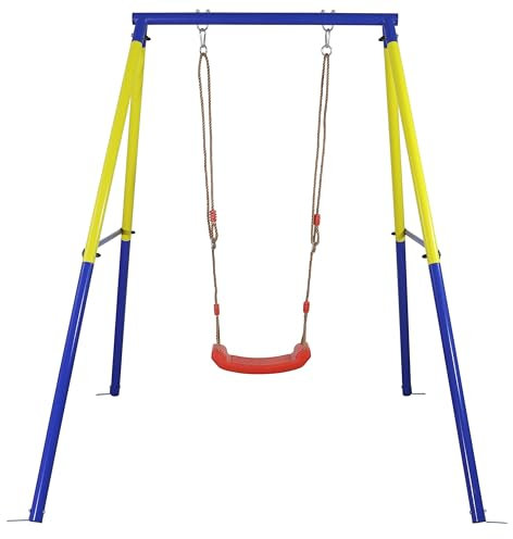 CCLIFE Portique Balancoire Exterieur Max.180kg Balançoire pour Enfants et Adultes Assise avec Cordes Réglables ZERRO