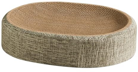 für Katzen, ovaler und Bett für Haustiere, Krallenpflege, 2-in-1, multifunktionales Bett mit eingebauter Matte, Matte mit Katzenminze zum Schutz von Möbeln im Innenbereich