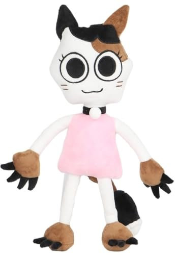 KUKUShining Dandy's World Plush, Poppy Stofftier Puppe Süßes Weiches Plüsch Spielzeug Weihnachts Halloween Geburtstagsgeschenk for Kinder(Bow Cat)