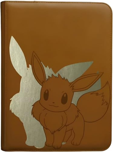 kompatibel für Pokemon 9 Pocket Evoli Zip Zippered PRO-Binder Elite Series 360 Karten Sammelalbum Binder Portfolio