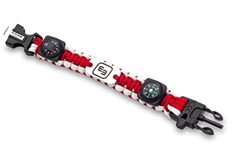 Survival-Armband | Mit Notfallanwendungen | Fluoreszierend | Rot und Weiß | Handgelenke | Elite Bags