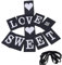 LOVE is SWEET Hochzeit Bunting Banner, Toifucos Banner Hängen Party Banner Foto Requisiten Ammer Dekorationen mit Herzform String, Schwarz