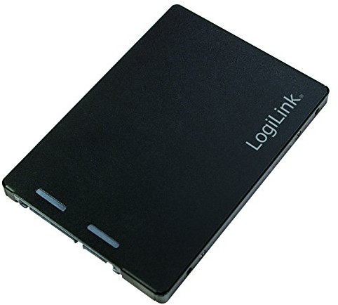 LogiLink AD0019 M.2 (NGFF S-ATA III) zu S-ATA Adapter (2,5 Zoll SSD), B+M Key kompatibel Schwarz