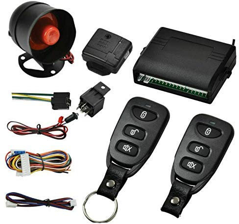 S11 - Cerradura central de coche universal, con sensor de choque + caja de control + 2 mandos a distancia de repuesto para cerradura central de coche