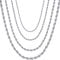 OSTAN Herren/Damen Halskette Edelstahl Verdrehte Kette Breite 3.0 MM Länge 75 cm Silber