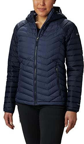 Columbia Powder Lite Hooded Jacket, Doudoune À Capuche Femme, Nocturnal/Dark Nocturnal, Taille M