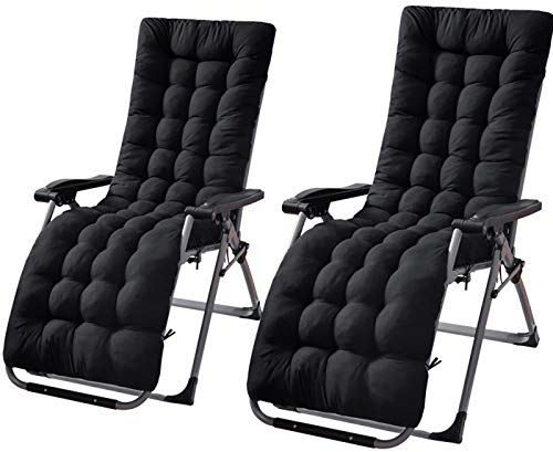 2pcs Liegestuhl Stuhlkissen, mit Rutschfester Abdeckung Hochlehner Sitzauflagen Sonnenliege Auflage, für Gartenmöbel Hochlehner Polsterauflage (Beinhaltet keinen Stuhl)