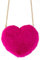 shoperama Herz Kunstfell Handtasche 20x25cm Plüsch Tasche Party Schultertasche Karneval, Farbe:Pink