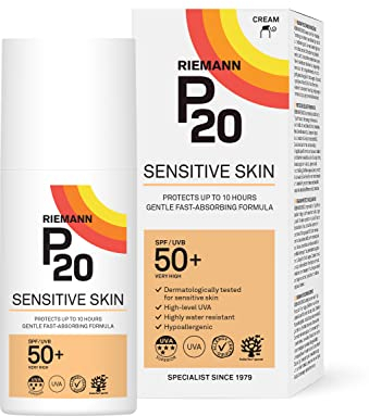 RIEMANN P20 LSF50 Sensitive Sonnencreme, 100 ml, Weiß