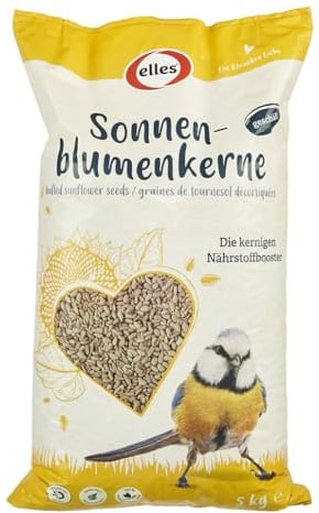 Elles geschälte Sonnenblumenkerne 5 kg I Kerniger Nährstoffbooster für Wildvögel I Energiereich | Ideales Ganzjahresfutter | Saubere Fütterung für Balkon & Terrasse