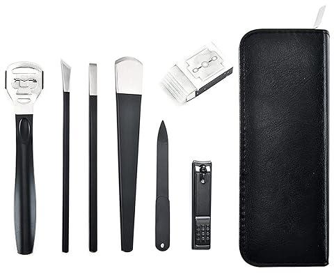 Pediküre-Messer-Set, 7-teilig, Pediküre-Messer für eingewachsene Zehennägel, Korrekturzange mit Aufbewahrungstasche