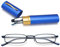 MAGIMODAC Herren Damen Lesebrille Anti Blaulicht Brille mit sehstärke Blaulichtfilter Metall Lesehilfe schmale Lesebrillen mit Stiftetui (2.0, Blau)
