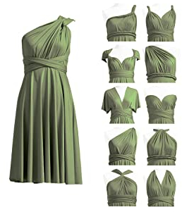 Vestido corto de dama de honor multidirección, vestido infinito, largo hasta la rodilla, vestido cruzado multidirección, vestido convertible, midi, vestido de noche, graduación, invitada de boda,