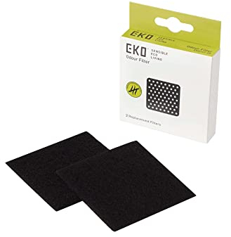 EKO Odor Filter Refills for Kitchen Bin and Compost Bin, Activated Charcoal Deodorizer, Strong Charcoal Odor Absorber, 2 Pieces