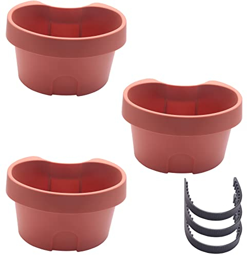 Dasertoe Lot de 3 pots de fleurs pour gouttière, gouttière, gouttière, pot de fleurs