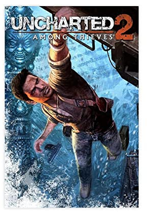 RIELLI Uncharted 2 Spiel 3 Leinwand-Poster, Wandkunst, Dekoration, Bild, Gemälde für Wohnzimmer, Schlafzimmer, Dekoration, Rahmen: 30 x 45 cm