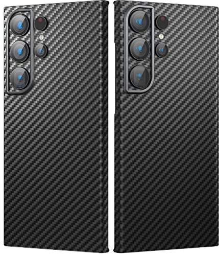 memumi Carbon Hülle für Galaxy S23 Ultra, 0.5 mm Superdünne, Hülle aus echter Aramidfaser [100% Aramidfaser] mit Fallschutz in Militärqualität für Galaxy S23 Ultra