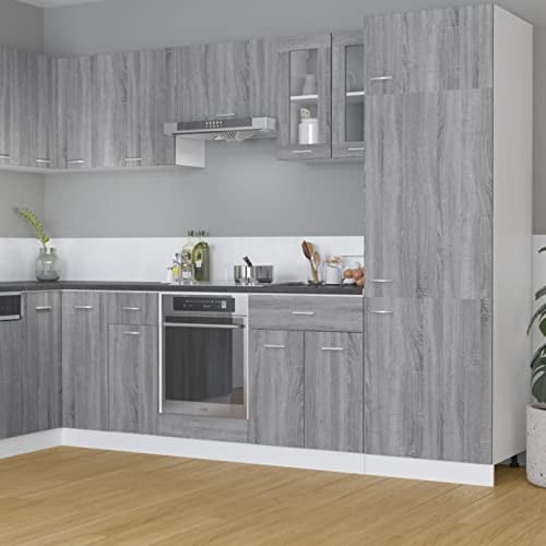 ZEYUAN Hängeschrank, Kitchen Wall Cabinet, Küchenschrank, Küchenhängeschränke, Wandschrank Küche, Glas Grau Sonoma 60x31x60 cm Holzwerkstoff