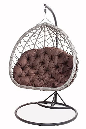 Kissen FÜR HÄNGESESSEL 130x100cm-kissen-Schaukelkissen-Kissen für Hängekorb-Hängesessel Kissen, Polster, Hängekorb, Schaukel Korb, Schaukelkissen Rückenkissen (Braun)