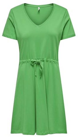 ONLY Onlmay Jrs Noos S/S-Vestido Corto con Cuello en V, Verde (Kelly Green), S para Mujer