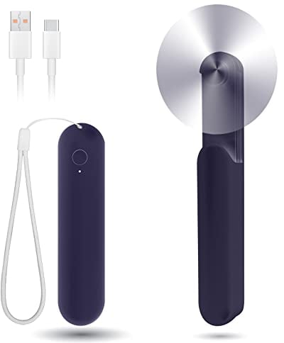 Venforze Mini Fan Handheld, 3 Speeds Rechargeable Quiet Handheld Fan[12-24 Working Hours], Portable Type-C Slider Pocket Personal Small Fan for Travel, Home and Outdoor (Dark blue)