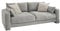 Home4You Big-Sofa - Hellgrau - Cord - mit Kissen