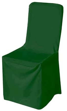 Elegant Event Essentials Square Chair Covers- Polyester Protective Slipcovers- Easy to Clean- Chair Protector Seat Covers for Dining Room Wedding Banquet Party Decoration Green Pack 1