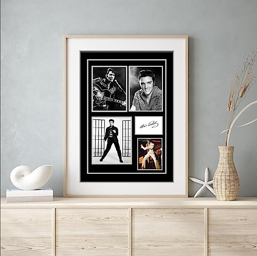 Hochwertiger Kunstdruck von Elvis Presley, signiert/signiert, A3, 42 x 29,7 cm